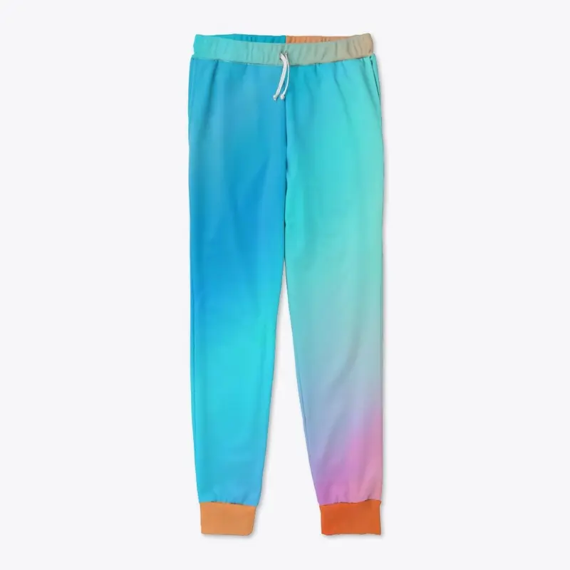 Mutli color blue orange joggers